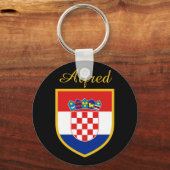 Kroatische vlag gepersonaliseerd sleutelhanger (Voorkant)