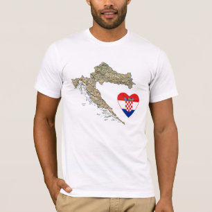 Kroatische vlag — Hart en kaart T-Shirt