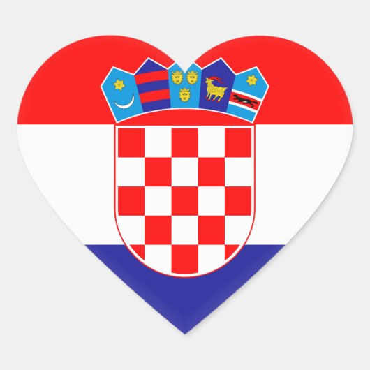 Kroatische vlag hart sticker (Voorkant)