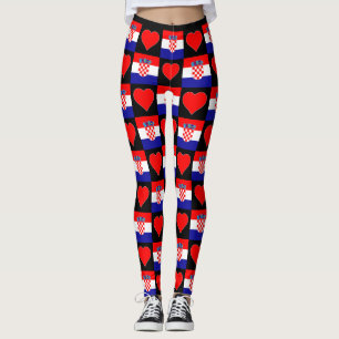 Kroatische vlag - Heart Pattern Leggings