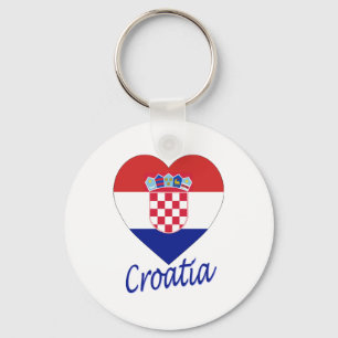 Kroatische vlag Heart Sleutelhanger