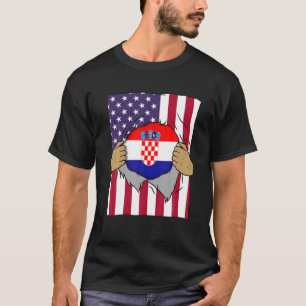 Kroatische vlag in mijn land Kroatisch Amerika T-shirt