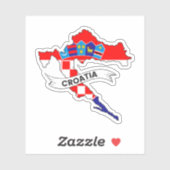 Kroatische vlag kaart sticker (Vel)