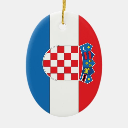 Kroatische vlag keramisch ornament (Voorkant)