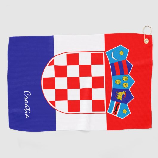 Kroatische vlag & Kroatië reizen, vakantie / sport Golfhanddoek (Horizontaal)