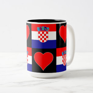 Kroatische vlag - Kroatische vlag Tweekleurige Koffiemok