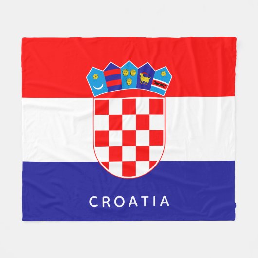 Kroatische vlag met aangepaste tekst fleece deken (Voorkant (Horizontaal))