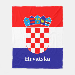 Kroatische vlag met aangepaste tekst Hrvatska Fleece Deken