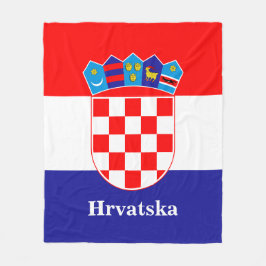 Kroatische vlag met aangepaste tekst Hrvatska Fleece Deken