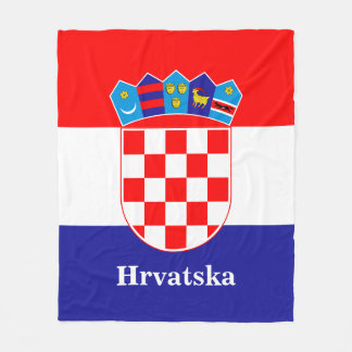 Kroatische vlag met aangepaste tekst Hrvatska Fleece Deken