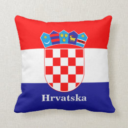Kroatische vlag met aangepaste tekst kussen
