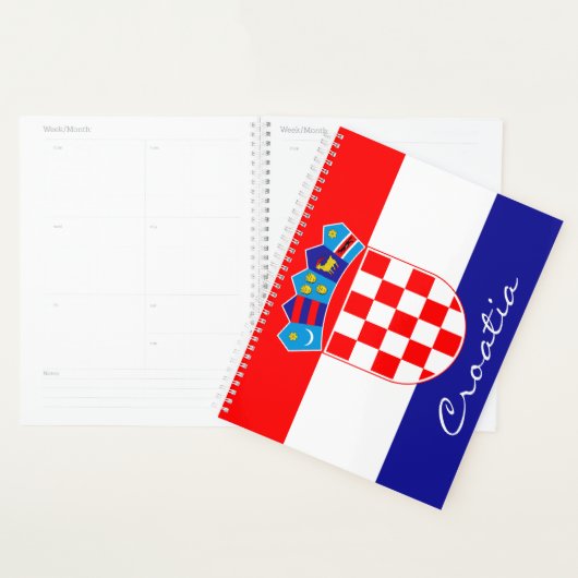 Kroatische vlag met aangepaste tekst planner (Display)