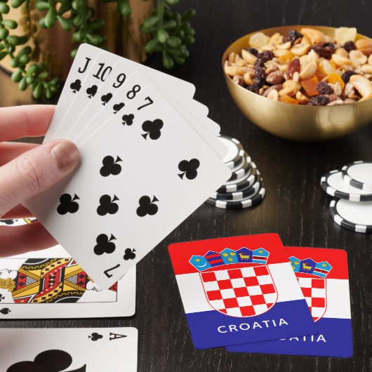 Kroatische vlag met tekst pokerkaarten (Insitu)