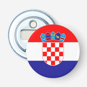 Kroatische vlag met wapenmunt button flesopener