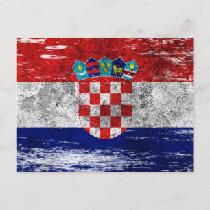 Kroatische vlag met zwoegde en slechtste vlag briefkaart