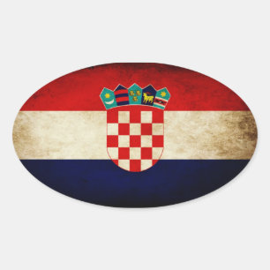 Kroatische vlag ovale sticker