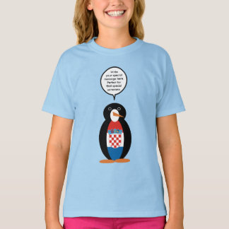 Kroatische vlag pratende mevrouw pinguïn gepersona t-shirt