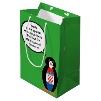 Kroatische Vlag Pratende Mevrouw Pinguïn Persoonli Medium Cadeauzakje