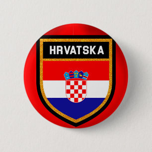 Kroatische vlag ronde button 5,7 cm