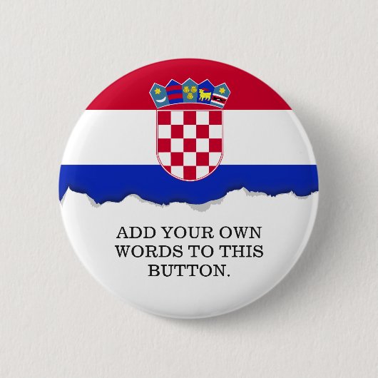 Kroatische vlag ronde button 5,7 cm (Voorkant)