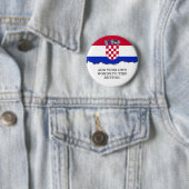 Kroatische vlag ronde button 5,7 cm (In situ)