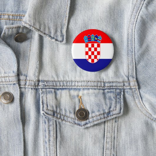 Kroatische vlag ronde button 5,7 cm (In situ)