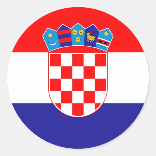 Kroatische vlag ronde sticker (Voorkant)