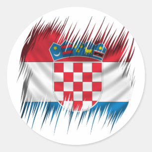 Kroatische vlag shredders ronde sticker