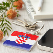 Kroatische vlag sleutelhanger (Voorkant Rechts)