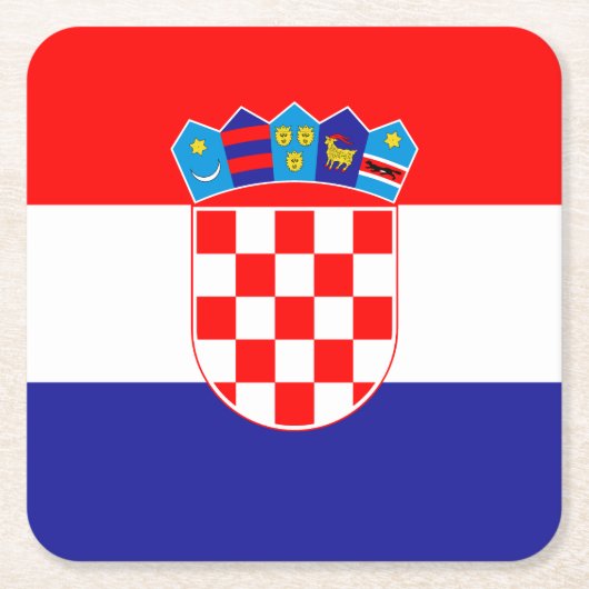 Kroatische vlag vierkante kartonnen onderzetter (Voorkant)
