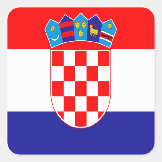 Kroatische vlag vierkante sticker (Voorkant)