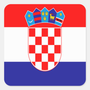 Kroatische vlag vierkante sticker