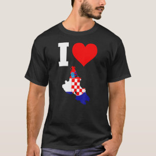 Kroatische vlag voor Krk I Love Krk T-shirt