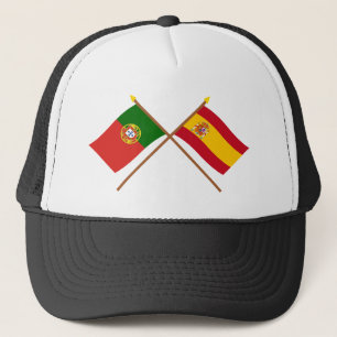 Kroatische vlaggen van Portugal en Spanje Trucker Pet