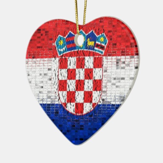 Kroatische vlaggenglitterversiering keramisch ornament (Links)