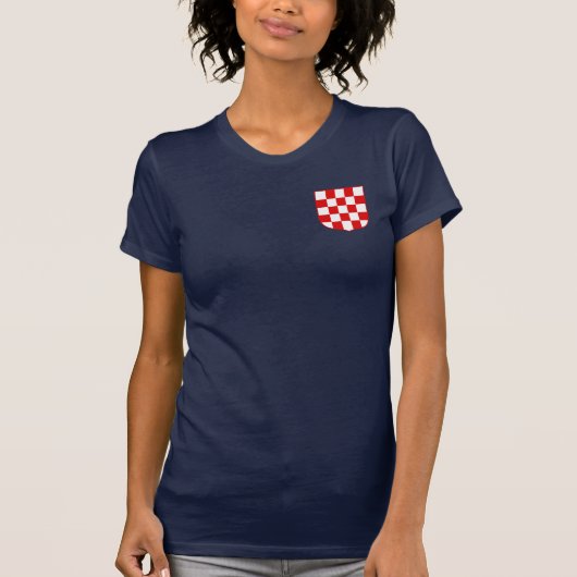 Kroatische wapenvierkant met patroonlaag t-shirt (Voorkant)
