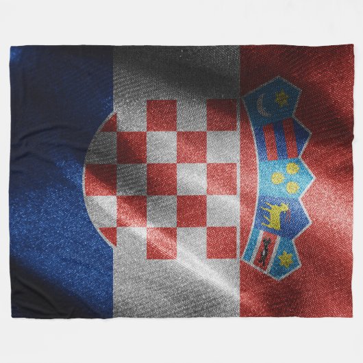 Kroatische zijde vlag fleece deken (Voorkant (Horizontaal))
