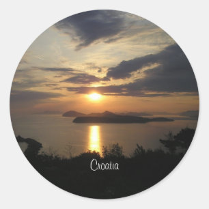 Kroatische Zonsondergang Ronde Sticker