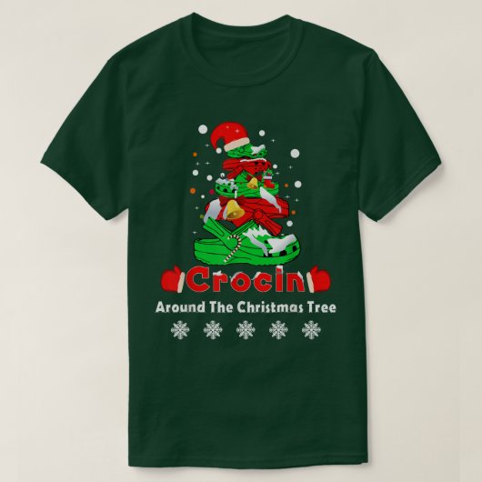 Krocin rond de kerstboom Funny Kerstmis T T-shirt (Design voorkant)
