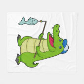 Krocodile Vist Fisher Finshing rod Fleece Deken (Voorkant (Horizontaal))