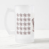 KROEIEN MET DE AFDRUKKING FLEUR DE LIS EN ROSSEN MATGLAS BIERPUL (Links)