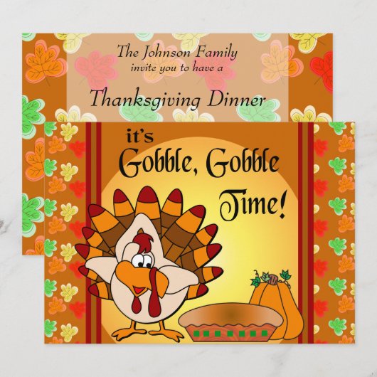 Kroel, Kroel Thanksgiving kalkoen diner Kaart (Voorkant / Achterkant)