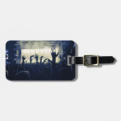 Kroes en podium - blauw bagagelabel (Voorkant horizontaal)