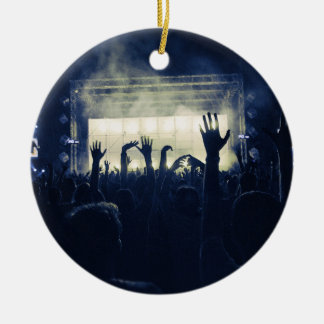 Kroes en podium - blauw keramisch ornament