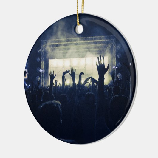 Kroes en podium - blauw keramisch ornament (Links)