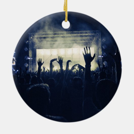 Kroes en podium - blauw keramisch ornament (Achterkant)