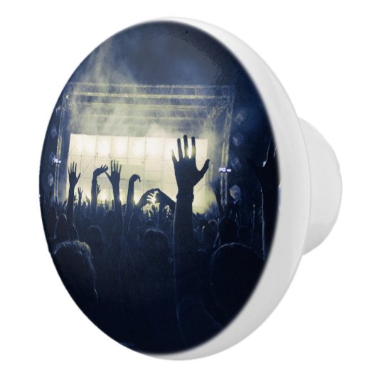 Kroes en podium - blauw keramische knop (Rechts)