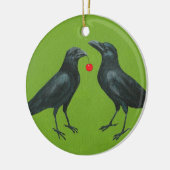 kroespaar w/kersensversiering keramisch ornament (Links)