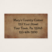 Krogen en pompoenprimitief Label Visitekaartjes (Achterkant)