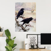 Krogen in de  illustratie van de winter poster (Thuiskantoor)